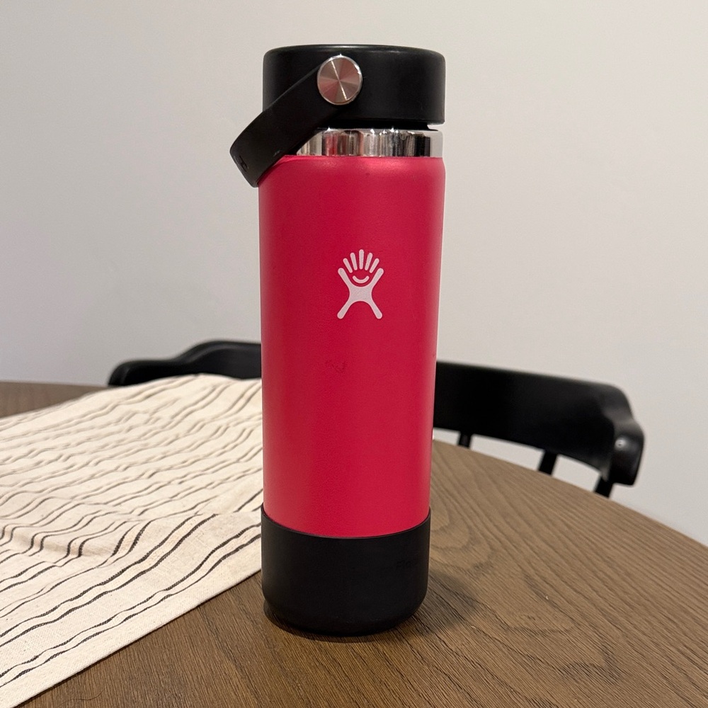 Hydro Flask Pink Bottle with Black Lid